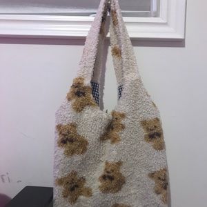 Fleece Teddy Bear Tote Bag.
